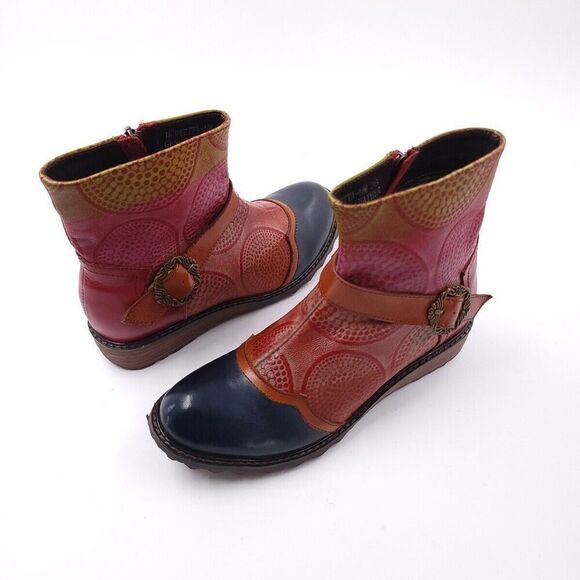 L' Artiste Herietta Spring Step Womens Size 36 Brown Red Bootie - Picture 2 of 14